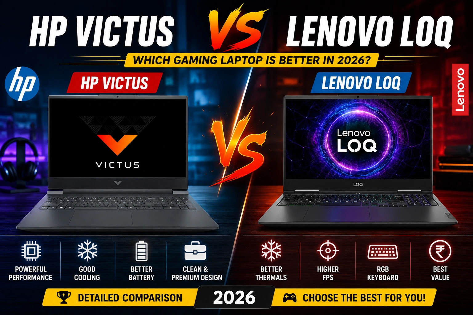 hp victus vs lenovo loq gaming laptop comparison